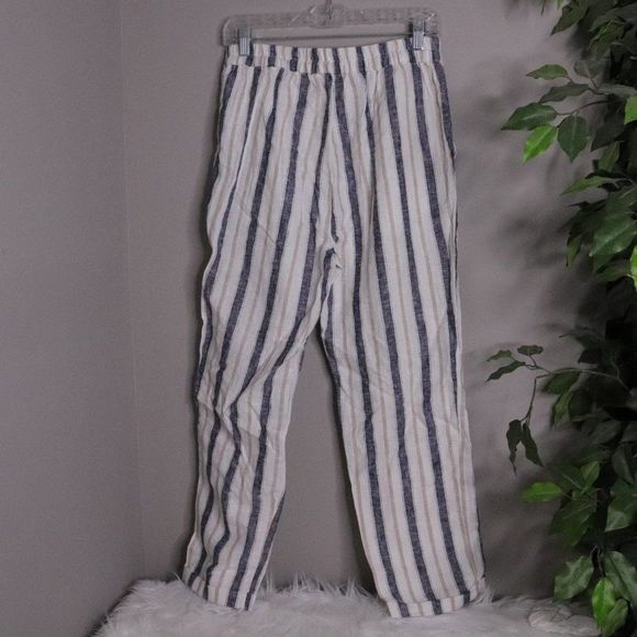 NWT Love Tree | Pinstriped Linen Pants Medium - Picture 5 of 7